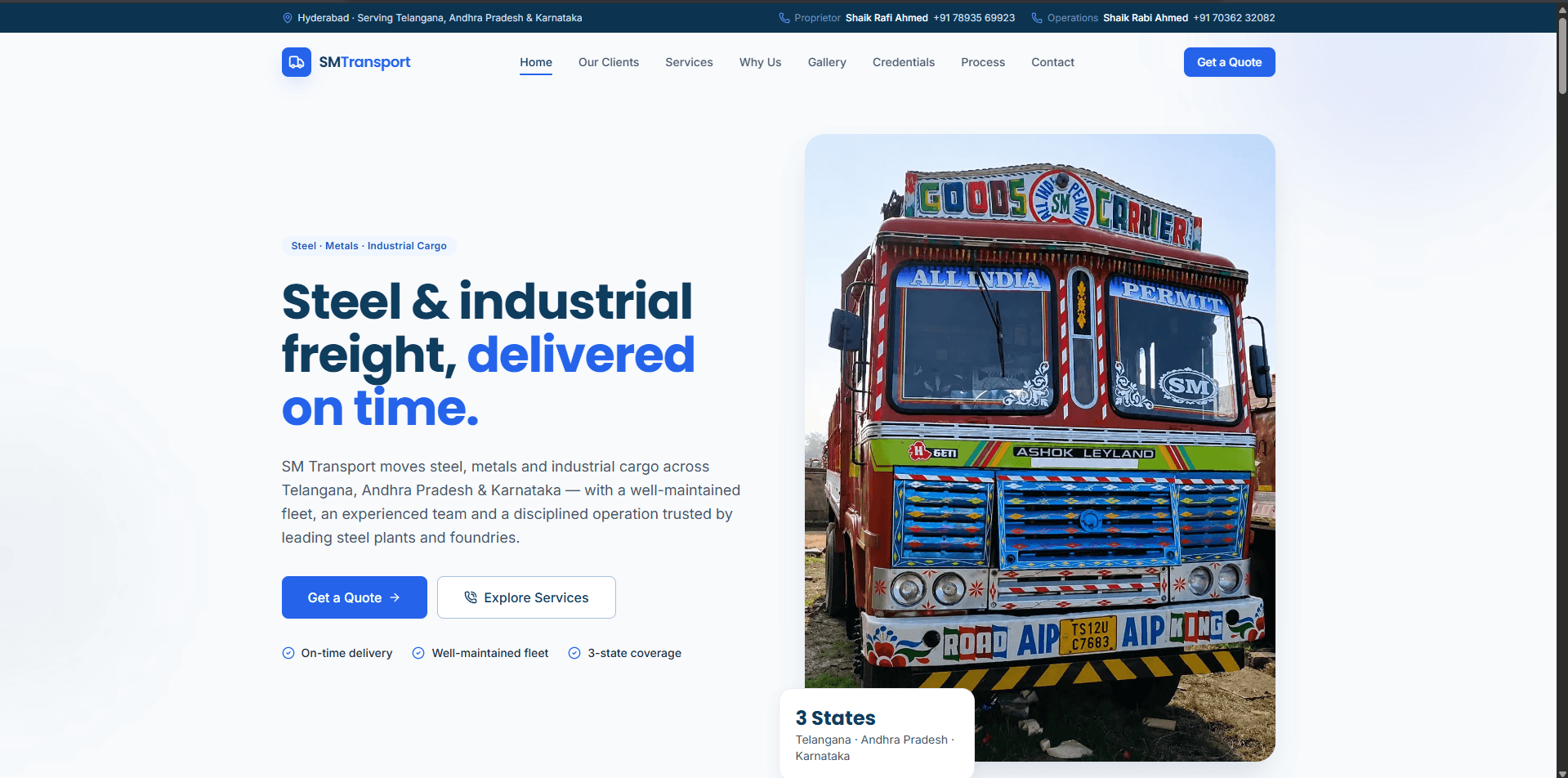 SM Transport — Homepage